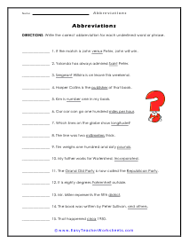 Underline Worksheet