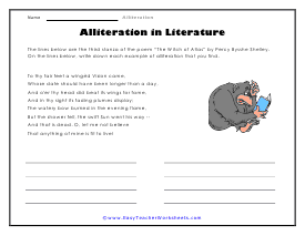 Examples in Literature Worksheet