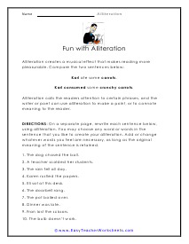 Musical Effect Worksheet