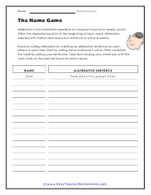 Naming Worksheet