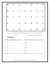 Q Search Worksheet