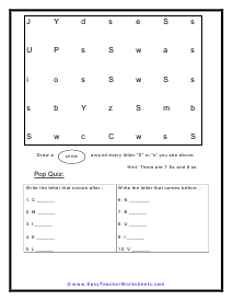 S Search Worksheet