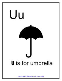 U Letter Worksheet