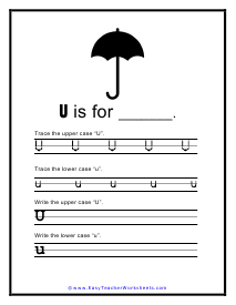 U Handwriting Worksheet