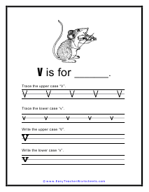 V Handwriting Worksheet