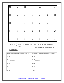 V Search Worksheet