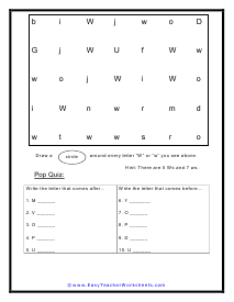 W Search Worksheet