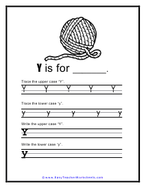 Y Handwriting Worksheet