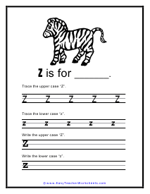 Z Handwriting Worksheet