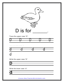 Letter D Handwriting Worksheet