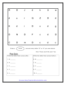 Letter D Search Worksheet