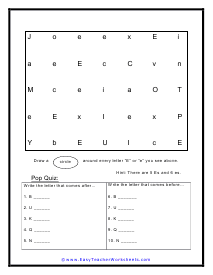 Letter E Search Worksheet