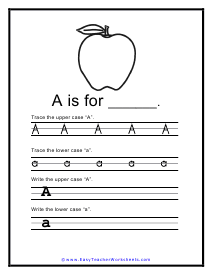 Letter A Writing Practice Worksheet