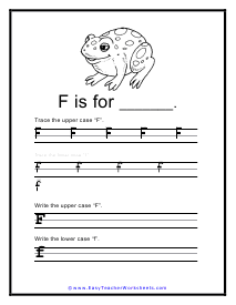 F Handwriting Worksheet