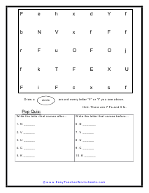 F Search Worksheet