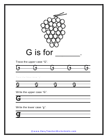 G Writing Worksheet