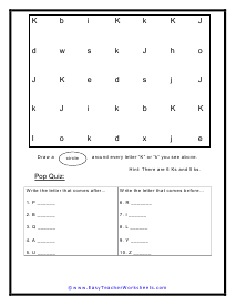 K Search Worksheet