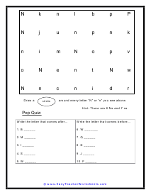 N Search Worksheet