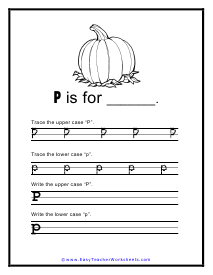 P Handwriting Worksheet