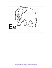 Letter E Flashcard