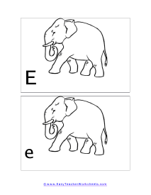 Letter E Split Flashcard