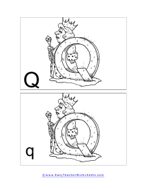 Letter Q Split Flashcard