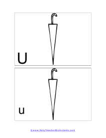 Letter U Split Flashcard