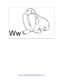 Letter W Flashcard