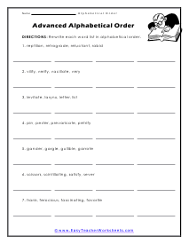 Advanced Worksheet