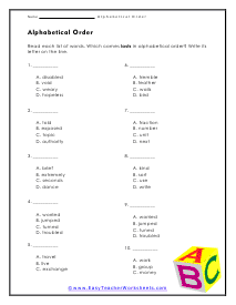 Multiple Choice Worksheet