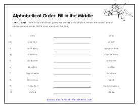 Middle Worksheet