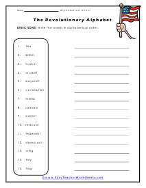 Revolutionary Worksheet