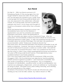 Ayn Rand Reading Worksheet