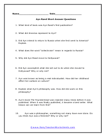 Rand Short Answer Worksheet