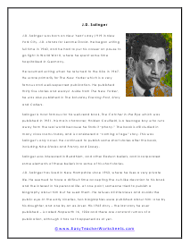 Salinger Reading Worksheet