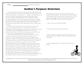 Author's Purpose Worksheets