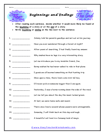 Endings Worksheet