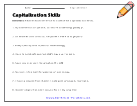 Skills Worksheet