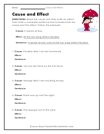 Sentence Worksheet