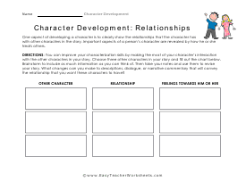 Relationships Worksheet