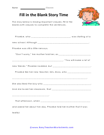 Story Time Worksheet