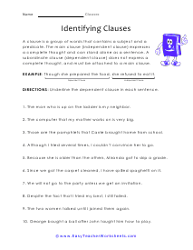 Identifying Worksheet