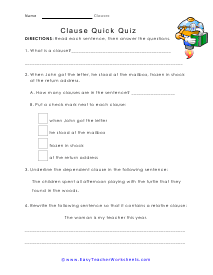 Quiz Worksheet