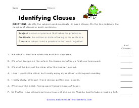 Identification Worksheet