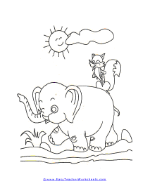 Fox Riding Elephant Worksheet