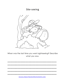 Looking Out Coloring Writing Page