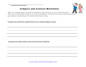 Two Subjects Worksheet