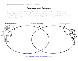 Venn Comparison Worksheet