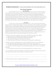 Great Teachers Worksheet