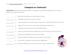 Comparison Worksheet